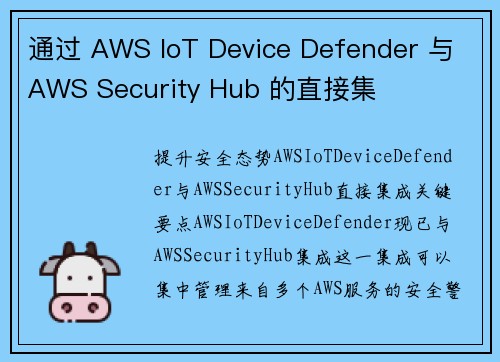 通过 AWS IoT Device Defender 与 AWS Security Hub 的直接集